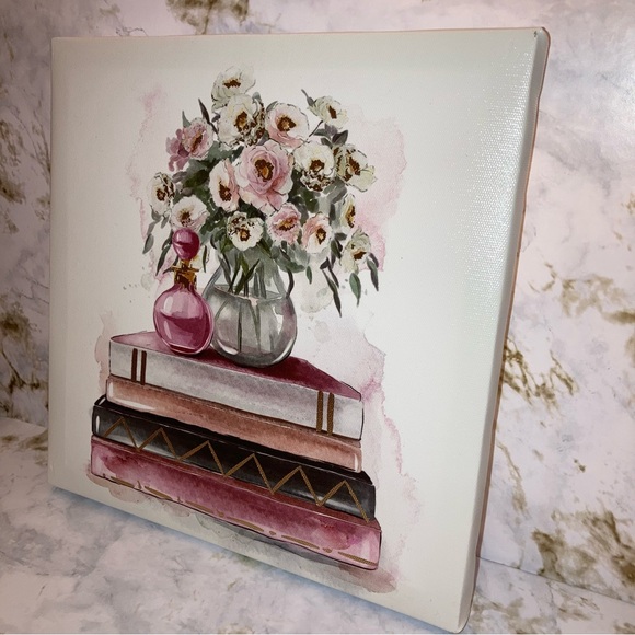 NEW Floral Watercolor Square Canvas Wall Art Feminine Glam Home Decor - Picture 7 of 17